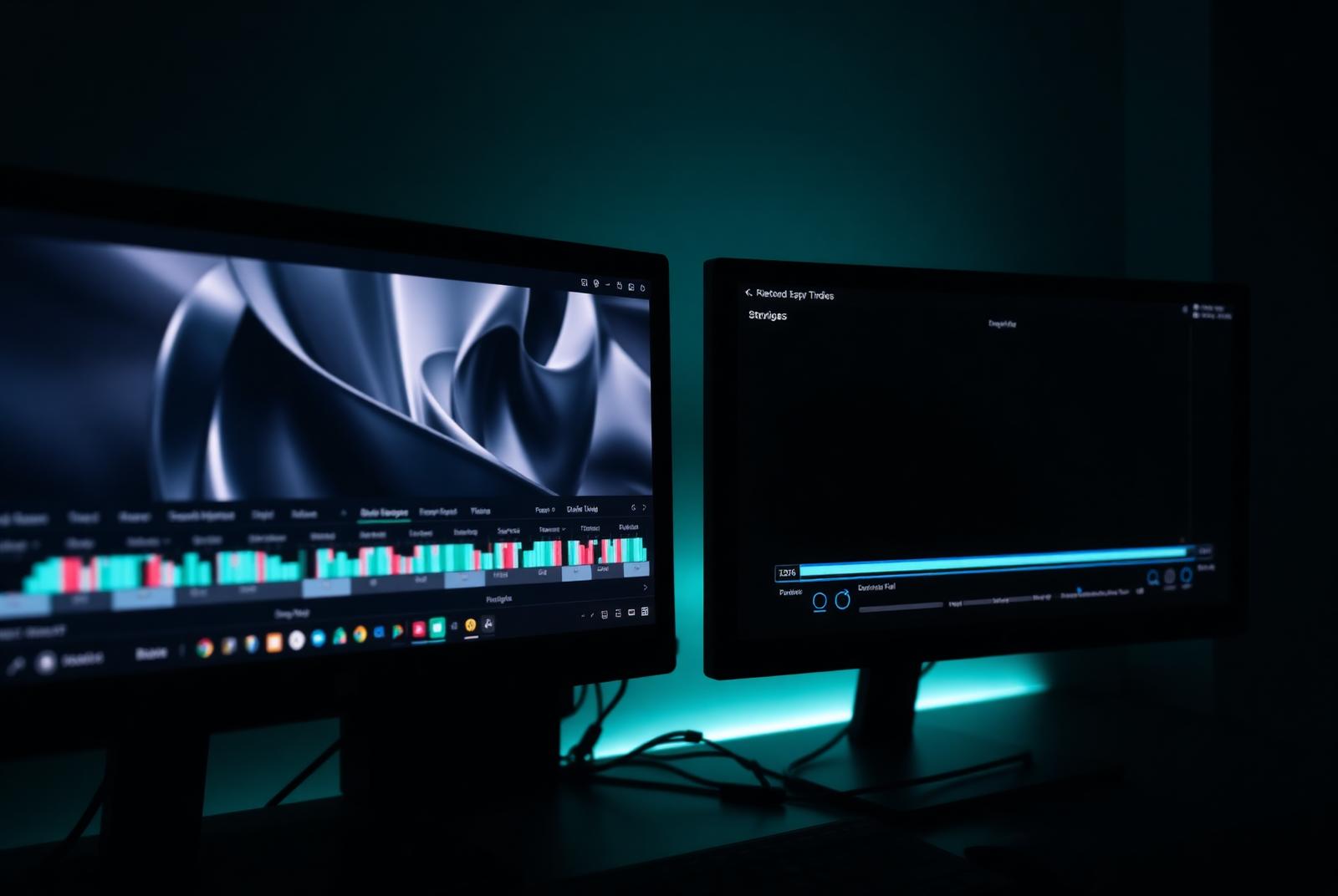 Videoschnittplatz mit Zeitleiste und Vorschaumonitor